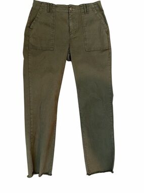 Pilcro Anthropologie The Wanderer Raw Hem Utility Pants Size 28 Olive Green